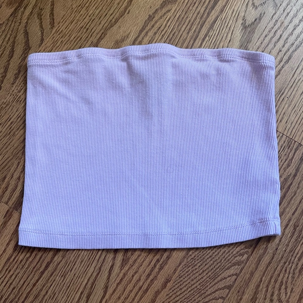 Light pink ribbed tube top